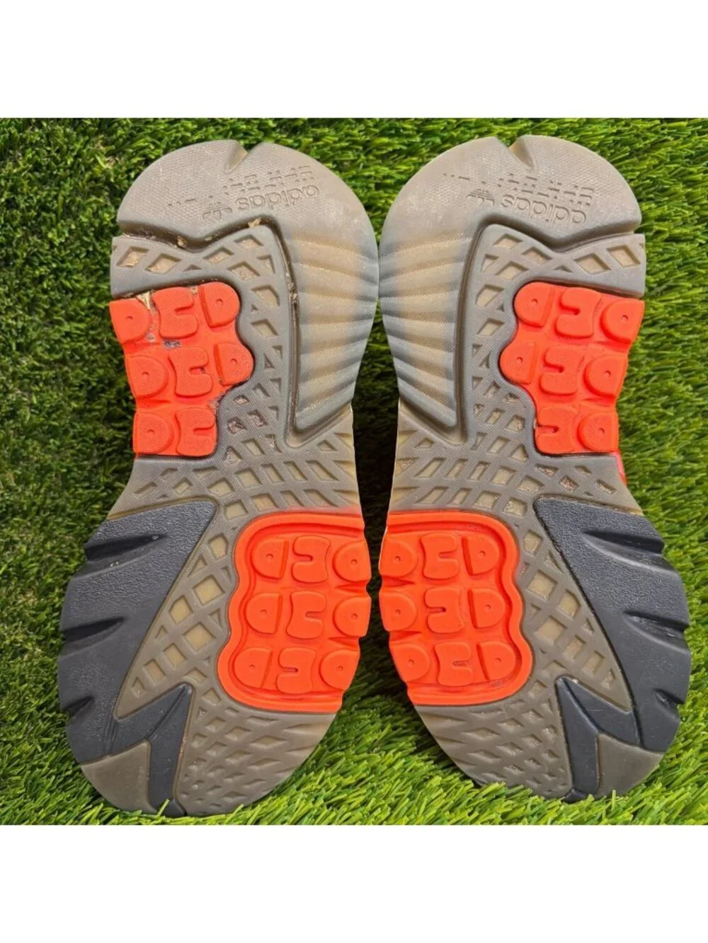Adidas Nite Jogger Size? Boys Size 5Y Neon Orange White Athletic Shoes Sneakers